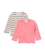 HEMA Baby T-shirts strepen - 2 stuks roze, Verzenden, Nieuw