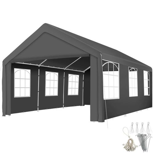 Tuinpaviljoen 6x4m met 4 zijwanden - grijs, Tuin en Terras, Partytenten, Verzenden