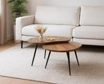 Salontafel Erfurt organisch set van 2 mangohout - Naturel, Huis en Inrichting, Tafels | Salontafels, Ophalen of Verzenden, Nieuw