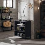 vidaXL Dressoir 57x35x70 cm bewerkt hout hoogglans grijs, Verzenden, Nieuw, 50 tot 100 cm, 25 tot 50 cm