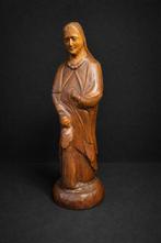 J Coutver - Beeld, Sint Anna met Maria - 34 cm - Hout - 1955, Antiek en Kunst