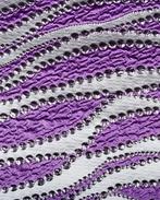Jacquard Lurex Stippen Paars/Zilver, Hobby en Vrije tijd, Stoffen en Lappen, Nieuw, Paars