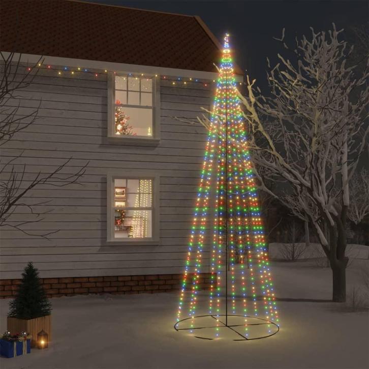vidaXL Kegelkerstboom 732 LEDs meerkleurig 160x500 cm, Diversen, Kerst, Nieuw, Verzenden