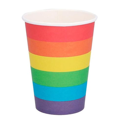 Bekertjes Regenboog 25cl (8st), Hobby en Vrije tijd, Feestartikelen, Nieuw, Ophalen of Verzenden
