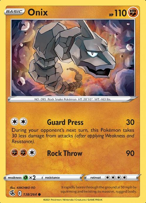 Onix 138/264 (Fusion Strike), Hobby en Vrije tijd, Verzamelkaartspellen | Pokémon, Losse kaart, Nieuw, Foil, Ophalen of Verzenden