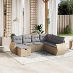 vidaXL 7-delige Loungeset met kussens poly rattan gemengd, Verzenden, Nieuw, Rotan, Loungeset
