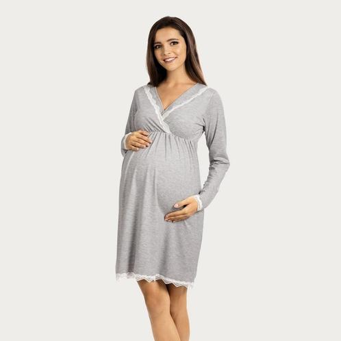 Lupoline Zwangerschapsjurk / Voedingsjurk Grey lange mouw, Kleding | Dames, Positiekleding, Nieuw