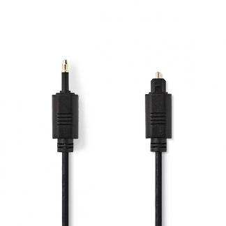 Toslink naar mini Toslink | Nedis | 1 meter (Optisch, Zwart), Audio, Tv en Foto, Audiokabels en Televisiekabels, Nieuw, Verzenden