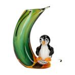 Vaas - Glas - vaas met pinguin
