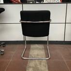 Lande vergaderstoel, met nieuwe stoffering, zwart - chroom, Huis en Inrichting, Stoelen, Gebruikt, Zwart, Ophalen of Verzenden