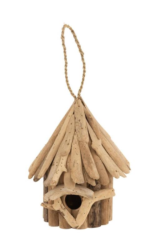 J-LINE VOGELHUISJE DRIFTWOOD – NATUUR KLEIN (VOGELS, DIERE, Diensten en Vakmensen, Dieren | Overige | Verzorging, Oppas en Les
