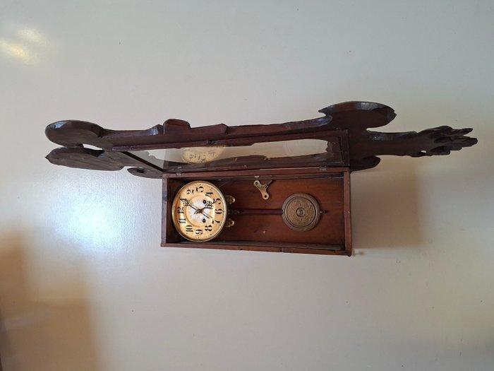 Wandklok - Hout - 1850-1900, Antiek en Kunst, Antiek | Klokken