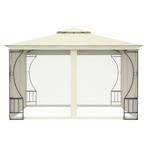 Prieel -Paviljoen met gordijnen 300x300x265 cm creme, Verzenden, Nieuw