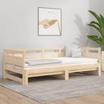 vidaXL Slaapbank uitschuifbaar massief grenenhout 2x(90x200), Huis en Inrichting, Slaapkamer | Bedden, 90 cm, Eenpersoons, Bruin
