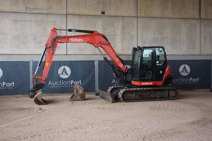 Veiling: Rupsgraafmachine Kubota KX080-4 Diesel 46.5kW 2018, Zakelijke goederen, Machines en Bouw | Kranen en Graafmachines, Graafmachine