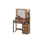 Kaptafel - met spiegel en licht - 92x40x143,5 cm - indust..., Huis en Inrichting, Tafels | Kaptafels, Ophalen of Verzenden, Nieuw