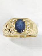 Ring - 14 karaat Geel goud Saffier - Diamant, Nieuw