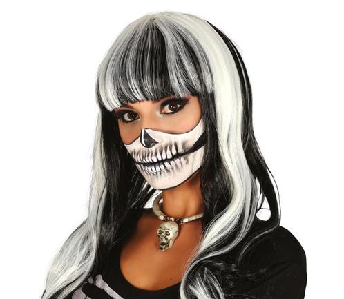 Halloween Pruik Pony Zwart Wit, Hobby en Vrije tijd, Feestartikelen, Nieuw, Verzenden