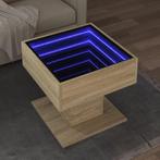 vidaXL Salontafel met LED 50x50x45 cm bewerkt hout sonoma, Verzenden, Nieuw, Overige houtsoorten, 50 tot 100 cm
