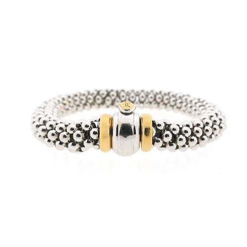 18 Krt. Bicolor gouden Mesh schakel armband; 21,5 cm | Fope, Sieraden, Tassen en Uiterlijk, Armbanden, Overige kleuren, Gebruikt