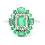 Zonder minimumprijs - Ring Platina - 1.52ct. tw. Smaragd -, Nieuw