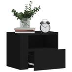 vidaXL Nachtkastjes wandgemonteerd 2 st 45x30x35 cm zwart, Huis en Inrichting, Verzenden, Nieuw, Hout