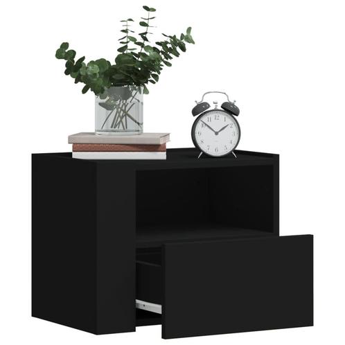 vidaXL Nachtkastjes wandgemonteerd 2 st 45x30x35 cm zwart, Huis en Inrichting, Slaapkamer | Nachtkastjes, Nieuw, Hout, Verzenden