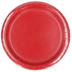 8x Rode wegwerp bordjes van karton 23 cm - Bordjes, Verzenden, Nieuw
