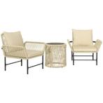 TRUUSK Polyrattan Tuinmeubelset, Outdoor Lounge Balkonmeubil, Verzenden, Nieuw