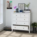 Ladekast met 5 Lades – Witte Houten Dressoir voor Slaapkamer, Verzenden, Nieuw