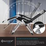 Tuinstoel - Ligstoel - Verstelbaar - Opvouwbaar - Grijs - KE, Verzenden, Zo goed als nieuw