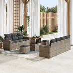 vidaXL Tuin Sofa Set 10 pcs Grijs poly rattan, Verzenden, Nieuw