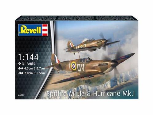 REVELL 03771 SPITFIRE MK.LA & HURRICANE MK.1 1/144, Hobby en Vrije tijd, Modelbouw | Vliegtuigen en Helikopters, Verzenden