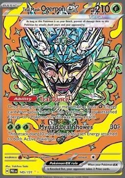 Teal Mask Ogerpon EX 145/131 Prismatic Evolutions, Hobby en Vrije tijd, Verzamelkaartspellen | Pokémon, Losse kaart, Nieuw, Foil