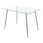 [en.casa] Glazen tafel Hyrynsalmi 75x110x70 cm chroom en tra, Huis en Inrichting, Tafels | Eettafels, Nieuw, Verzenden