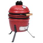 vidaXL Kamado barbecue 2-in-1 56 cm keramiek rood, Tuin en Terras, Houtskoolbarbecues, Verzenden, Nieuw