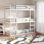 vidaXL Stapelbed 3-persoons massief grenenhout wit 75x190 cm, Huis en Inrichting, Verzenden, Nieuw, Wit, Hout