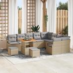 vidaXL 12-delige Tuinbankenset met kussens poly rattan, Tuin en Terras, Verzenden, Nieuw, Rotan
