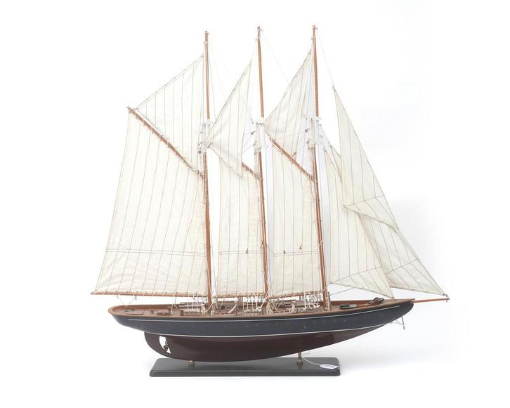 Modelschip van een driemaster, tweede helft 20e eeuw, Hobby en Vrije tijd, Modelbouw | Boten en Schepen, Gebruikt