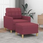 vidaXL Fauteuil met voetenbank 60 cm stof wijnrood, Eenpersoons, Verzenden, Nieuw, Minder dan 150 cm