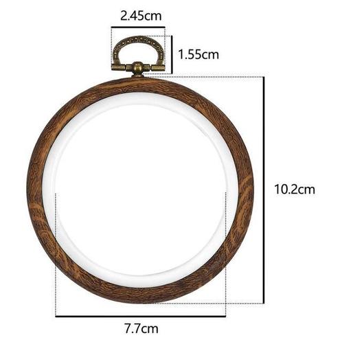 Brocante houten ring rond borduurring met stelschroef 10cm, Huis en Inrichting, Woonaccessoires | Kunstplanten en Kunstbloemen