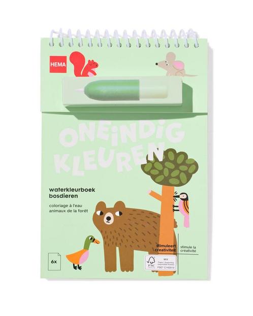HEMA Waterkleurboek A5 bosdieren, Boeken, Kinderboeken | Jeugd | onder 10 jaar, Nieuw, Verzenden