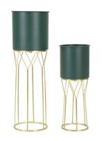 VAASHOUDER GRENT STAND SET 2 STUKS CM Ø 23X70-19X50, Huis en Inrichting, Woonaccessoires | Vazen, Ophalen of Verzenden, Nieuw