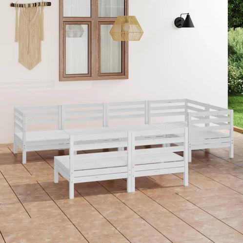 vidaXL 7-delige Loungeset massief grenenhout wit, Tuin en Terras, Tuinsets en Loungesets, Loungeset, Nieuw, Verzenden
