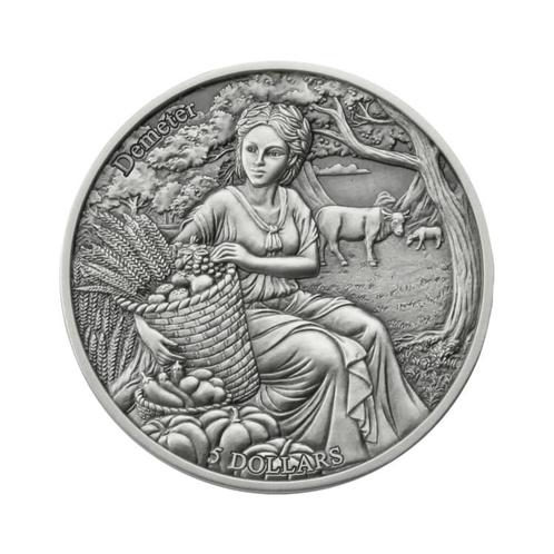 Zilveren munt Demeter vs Maagd 2021 2 troy ounce, Postzegels en Munten, Edelmetalen en Baren, Verzenden