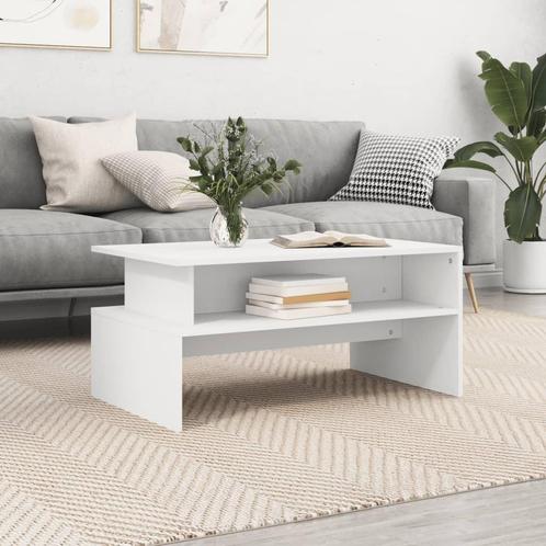 vidaXL Salontafel 90x55x42,5 cm bewerkt hout wit, Huis en Inrichting, Tafels | Salontafels, 50 tot 100 cm, Nieuw, Overige houtsoorten