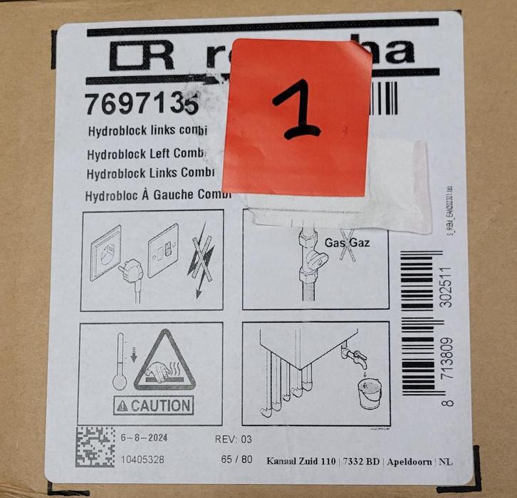 REMEHA HYDROBLOK LINKS/RECHTS 7697135-S100183-S59137 NIEUW, Doe-het-zelf en Verbouw, Verwarming en Radiatoren, Nieuw, Ophalen of Verzenden
