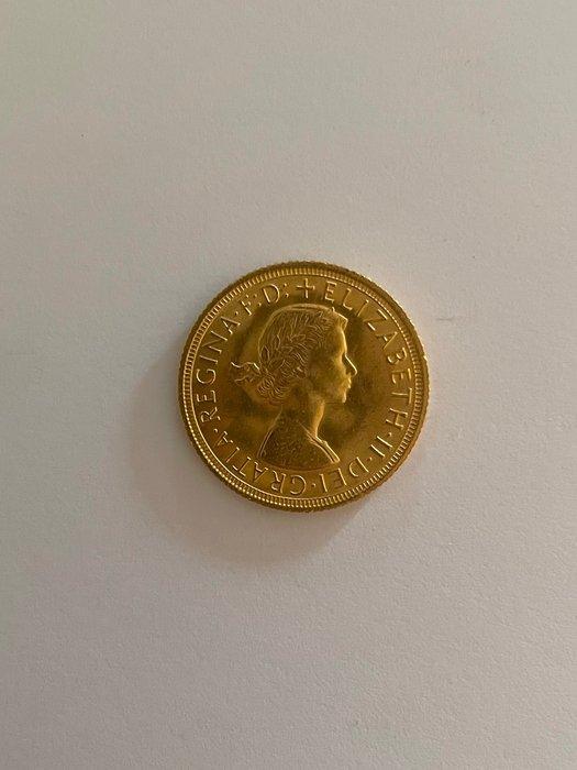 Verenigd Koninkrijk. Elisabetta II. Sovereign 1963, Postzegels en Munten, Munten | Europa | Niet-Euromunten