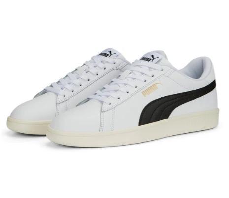 PUMA Smash 3,0 L Unisex Sneakers - Wit/Zwart - Maat 45, Kleding | Heren, Schoenen, Wit, Nieuw, Verzenden