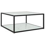 vidaXL Salontafel 80x80x35 cm gehard glas wit, 50 tot 100 cm, Verzenden, Nieuw, 50 tot 100 cm